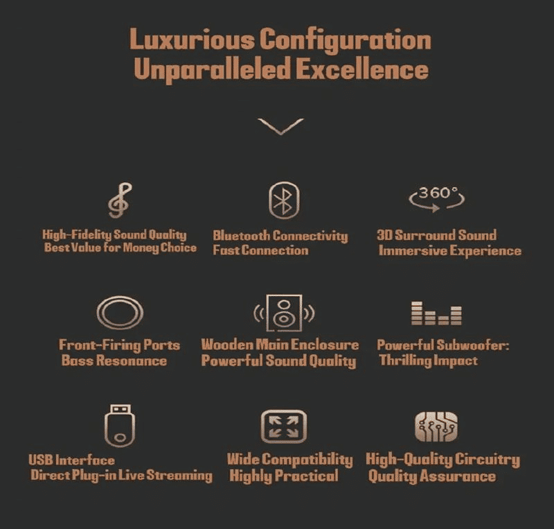 MUSIMAX 3.1CH X-Base LM-1105 Wireless HIFI Home Theater Speaker System