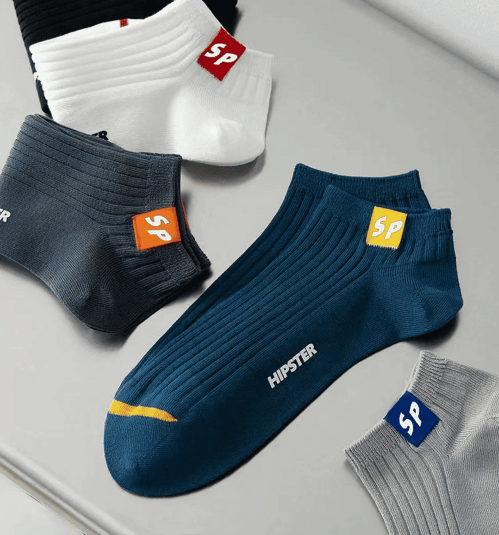 5 Pairs Unisex Letter Graphic Breathable Low Cut Sport Ankle Socks Pack