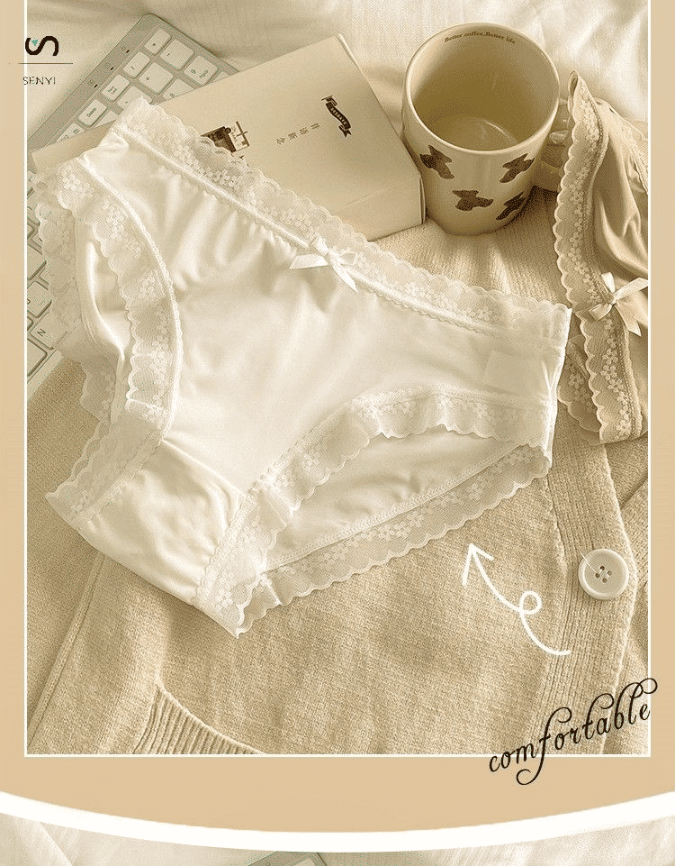 SENYI 7-Pack Ice Silk Seamless Breathable Quick-Dry Low-Waist Lace Panties