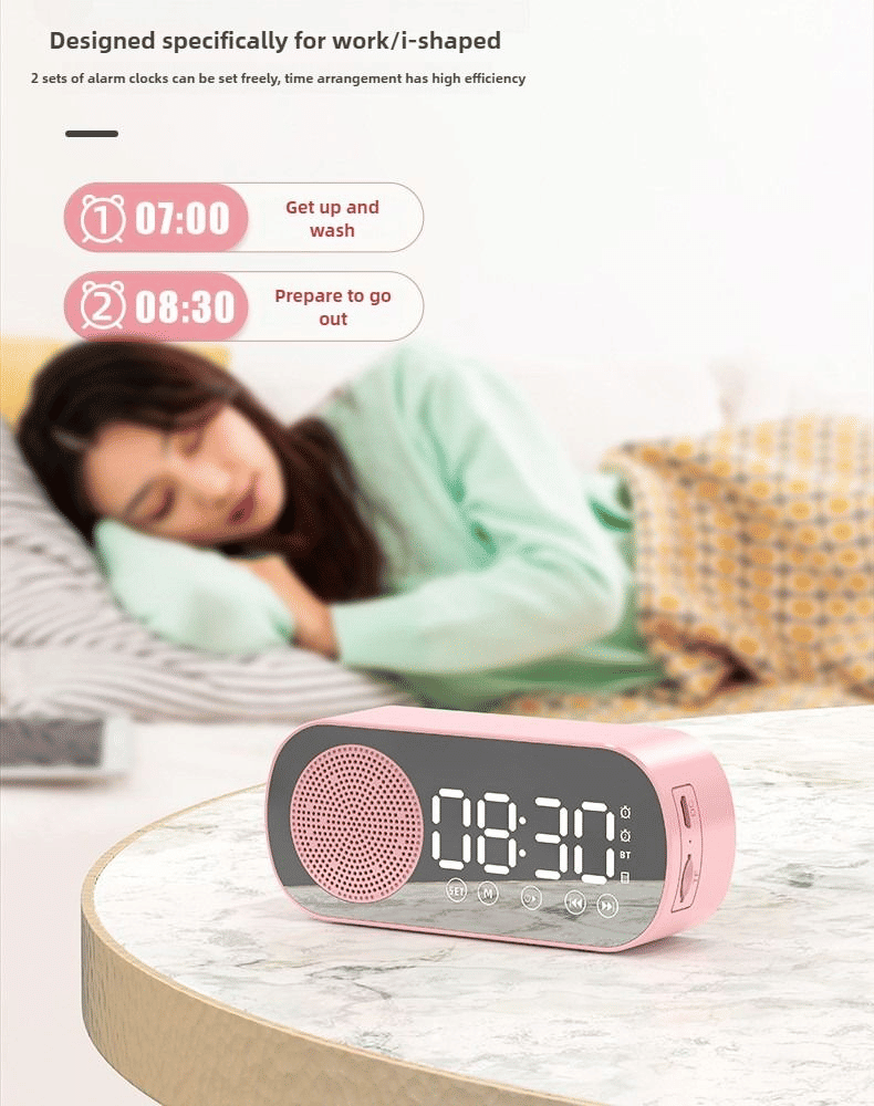 Premium Multifunctional Mirror Bluetooth Speaker, Digital Clock, High Volume, Smart Portable Audio