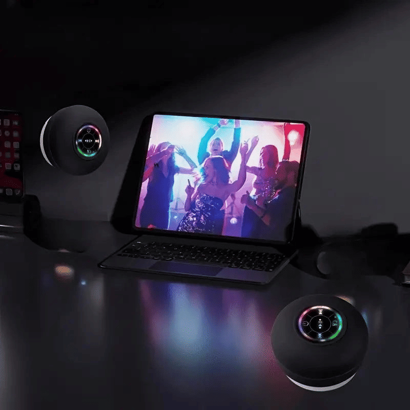IPX4 Waterproof Mini LED Bathroom Speaker, USB Charging, 5.0 Surround Sound