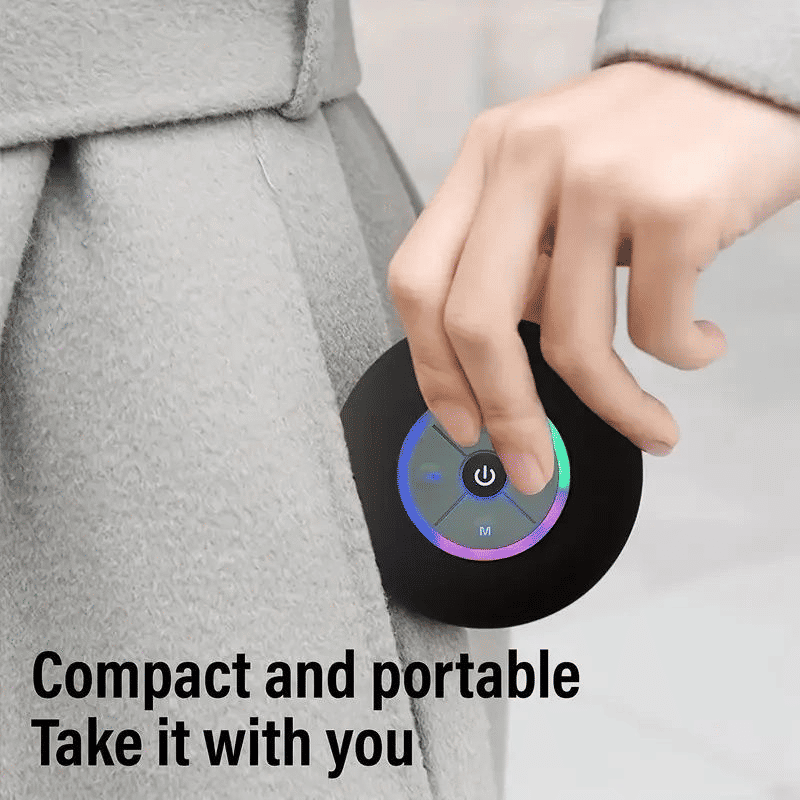 IPX4 Waterproof Mini LED Bathroom Speaker, USB Charging, 5.0 Surround Sound