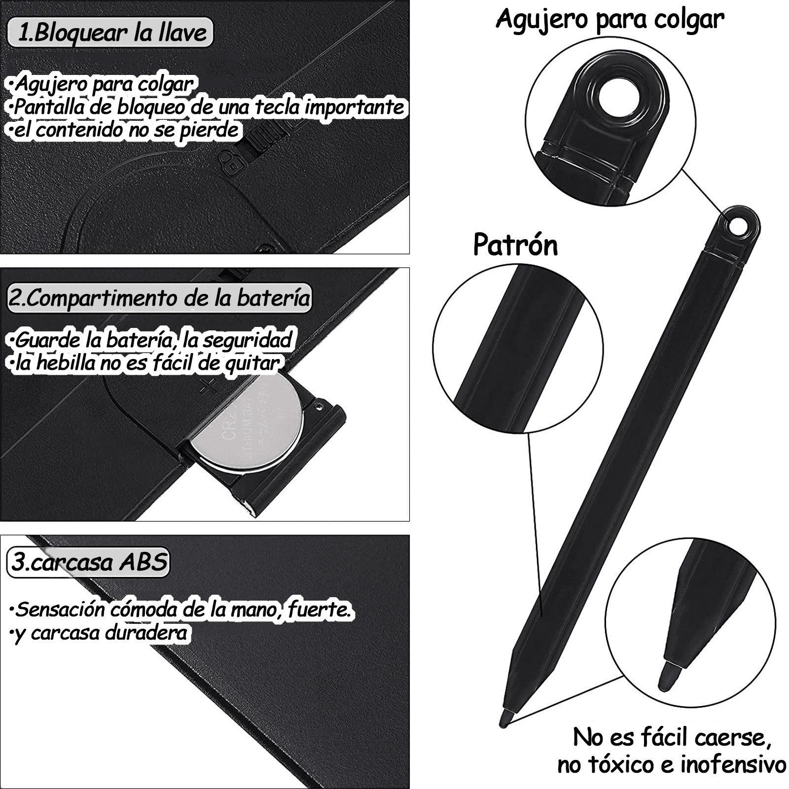 10-inch LCD Writing Tablet for Kids, Erasable Colorful Digital Drawing Doodle Board