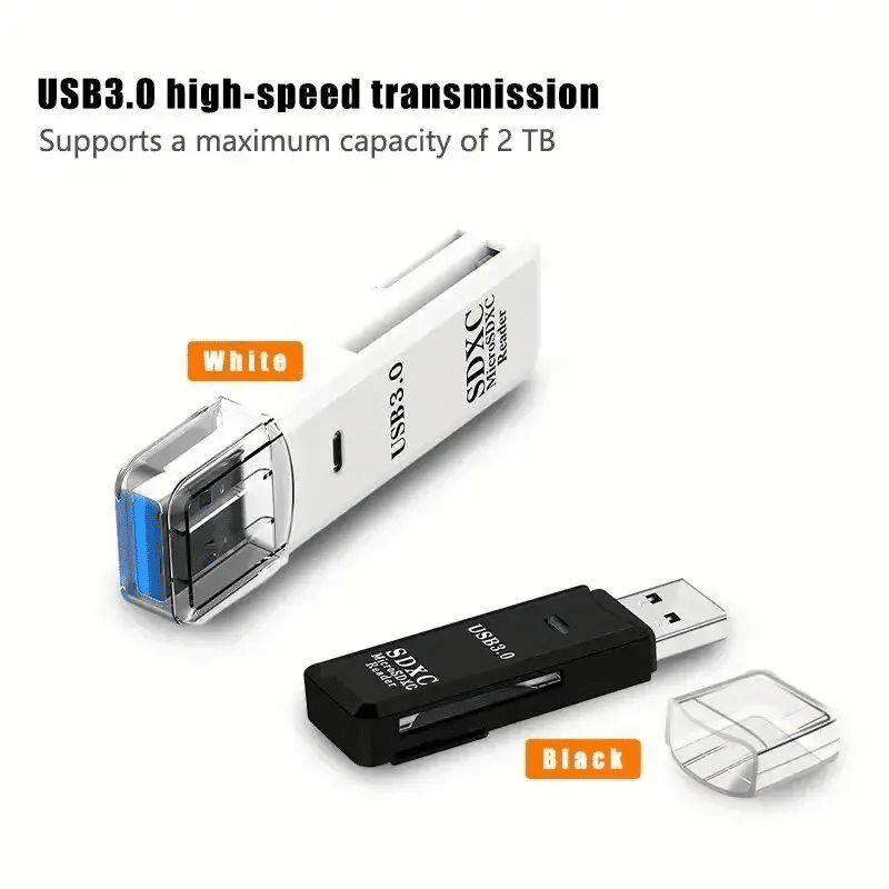 Robust 2-in-1 USB 3.0/2.0 Micro SD Card Reader: 5Gbps High-Speed Data for PC