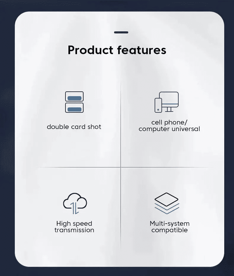 6-in-1 Multifunction USB 3.0 Card Reader Type-C/USB/TF/SD Flash Drive