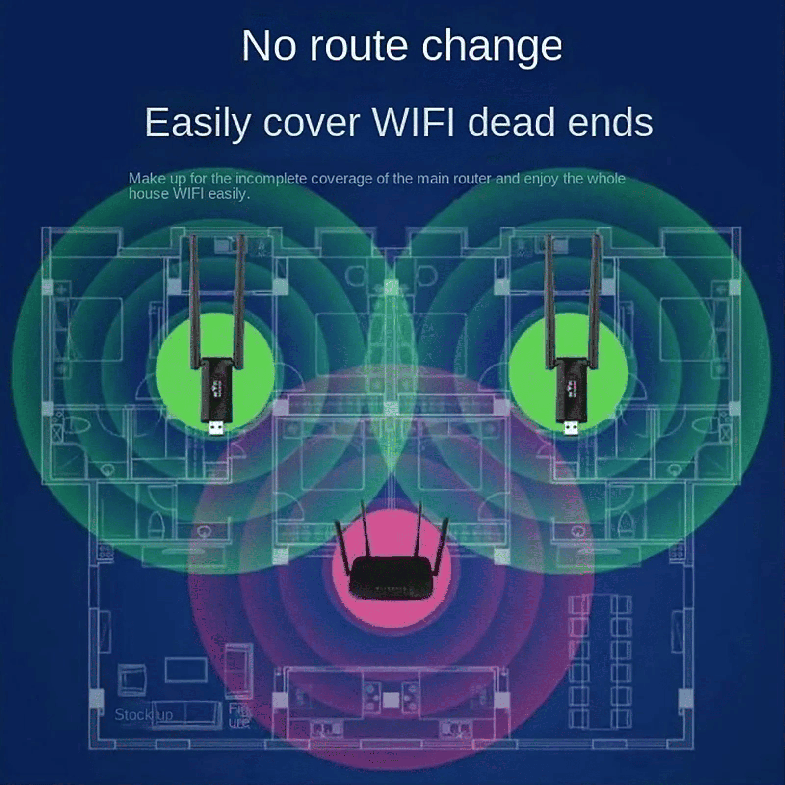 USB 2.4G 300Mbps Wireless WiFi Repeater Extender for Home Network Boost