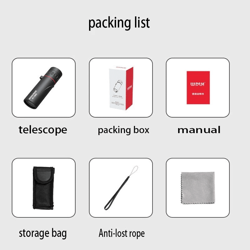 2000x24 HD Monocular Telescope with Phone Holder for Outdoor Adventures