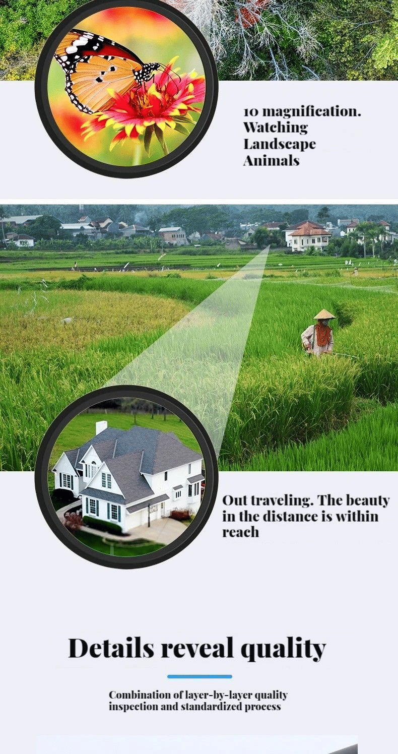 2000x24 HD Monocular Telescope with Phone Holder for Outdoor Adventures