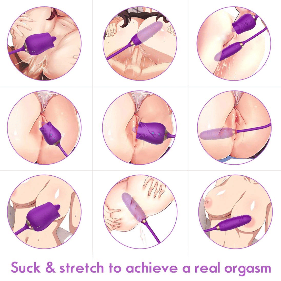 Ultimate Rose Toy Vibrator: Thrusting G-Spot, Clitoral Licking & Anal Stimulator