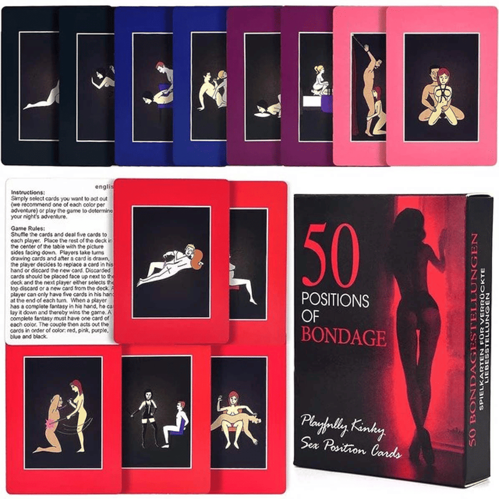50 Fantasy Bondage Positions Couple Game Cards for Adult Intimate Fun