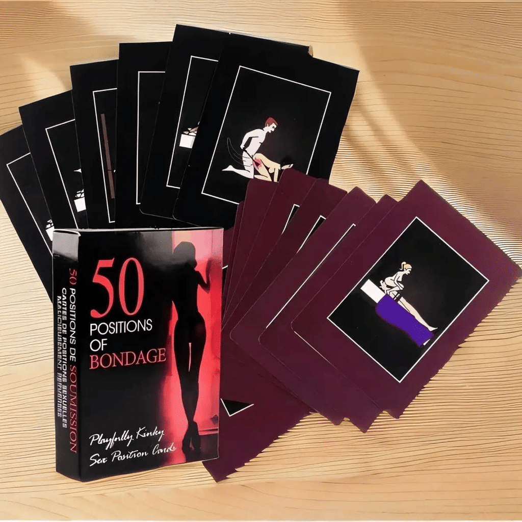 50 Fantasy Bondage Positions Couple Game Cards for Adult Intimate Fun