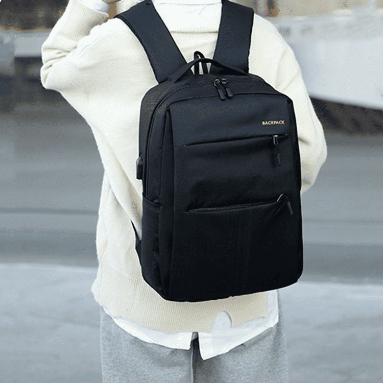 3-Piece Men's Anti-Theft USB Laptop Backpack Set, School Bookbag & Travel Bag