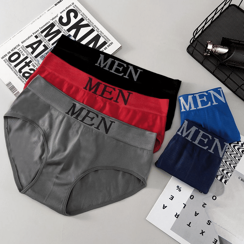 SXCHEN Men's Seamless Breathable Mid-Waist Briefs - 5 Pack Random Colors