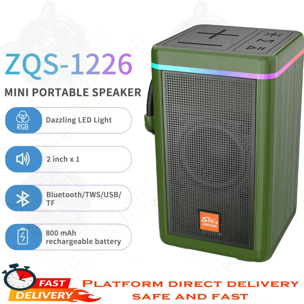 Portable Wireless Bluetooth Speaker RGB Light Subwoofer Stereo Outdoor Bass