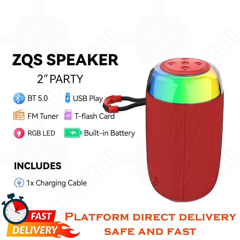 10W Portable Bluetooth Speaker HD Sound Trumpet Bass RGB Party Lights, IPX5