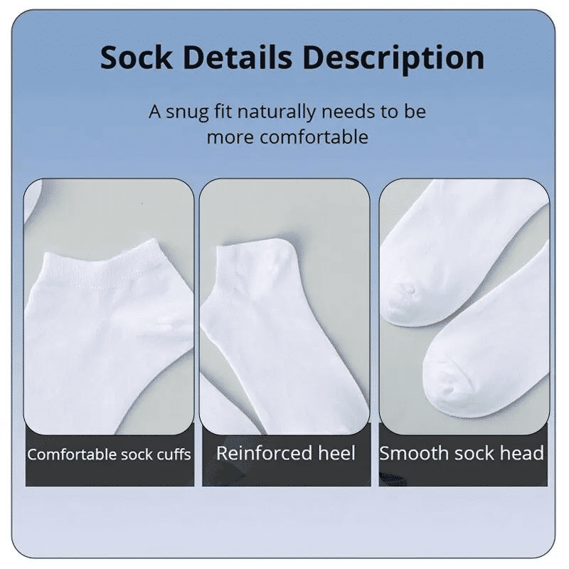 10 Pairs Unisex No-Show Ankle Socks: Breathable, Anti-Odor Comfort Fit