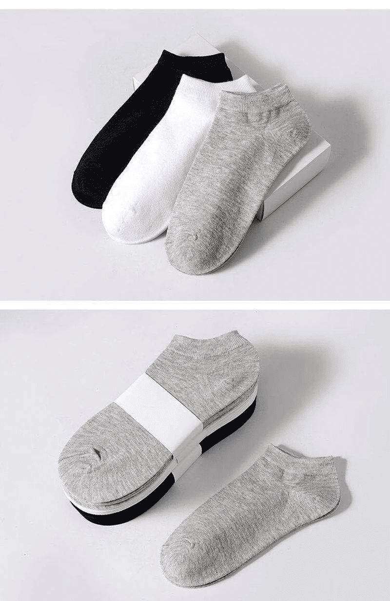 10 Pairs Unisex No-Show Ankle Socks: Breathable, Anti-Odor Comfort Fit