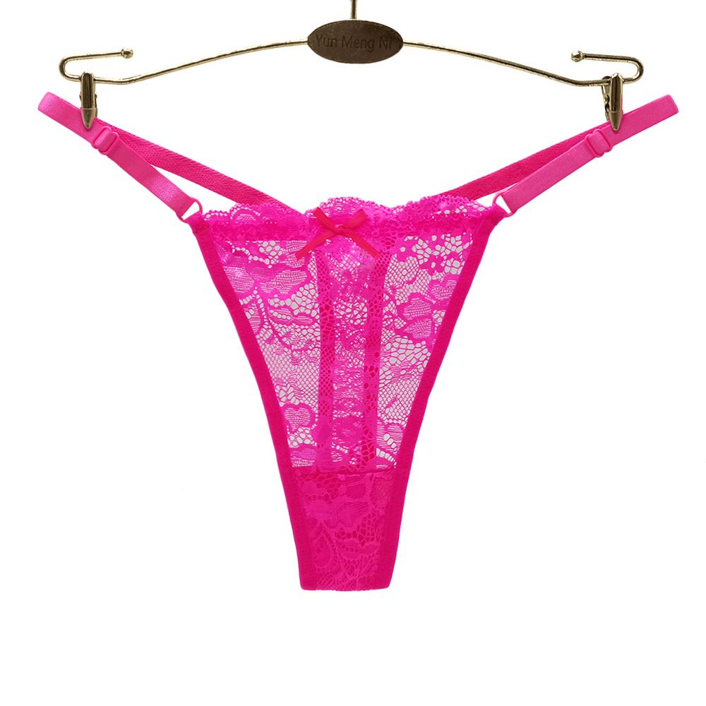 Thor Women's 4-Pack Low-Rise Thong Panties - Invisible, Soft Nylon Lace Briefs