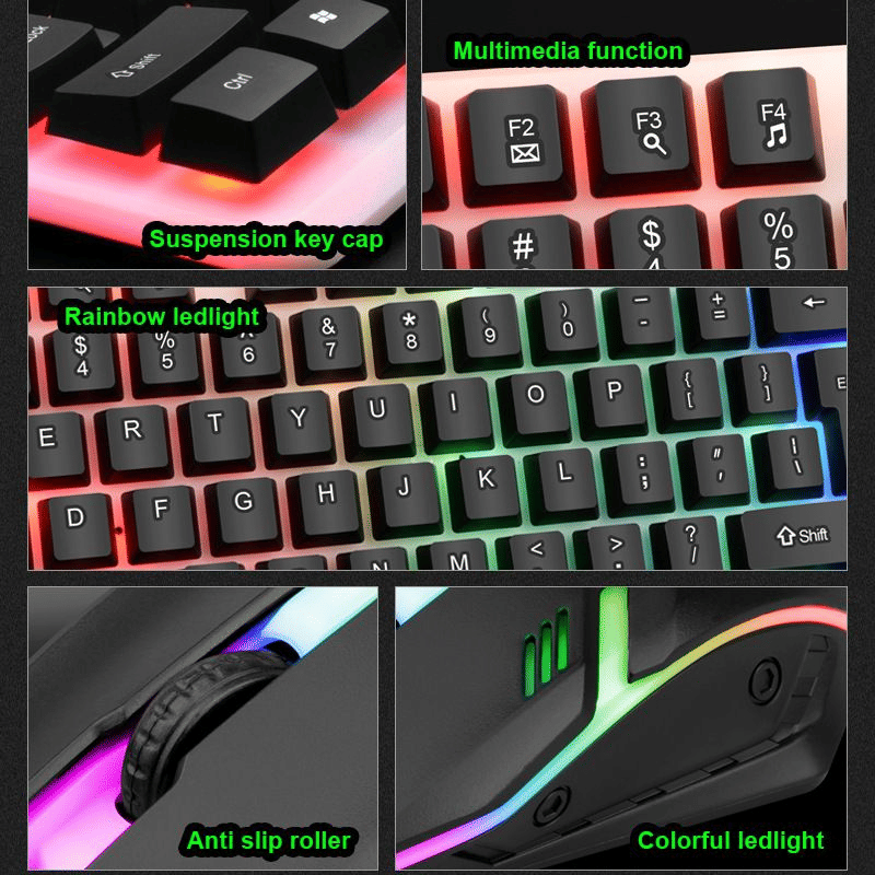 Luminous RGB Gaming Keyboard and Mouse Set | Mechanical Feel Esports Combo