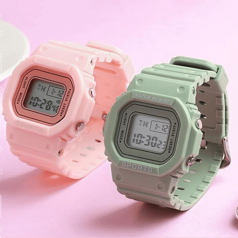Durable Square Digital LED Electronic Sport Watch for All Ages