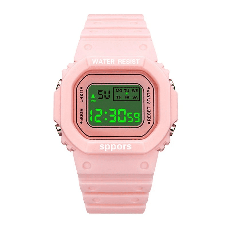 Durable Square Digital LED Electronic Sport Watch for All Ages