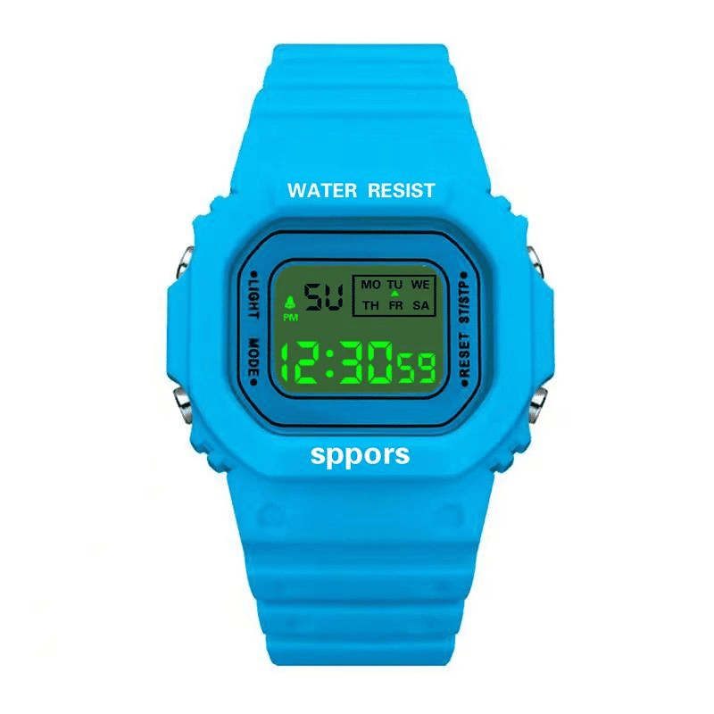 Durable Square Digital LED Electronic Sport Watch for All Ages