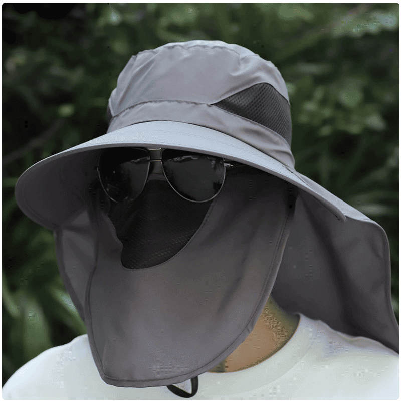 Men's Ultimate UV Protection Sun Hat: Large Brim, Face Covering, Fishing