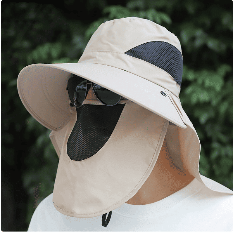 Men's Ultimate UV Protection Sun Hat: Large Brim, Face Covering, Fishing