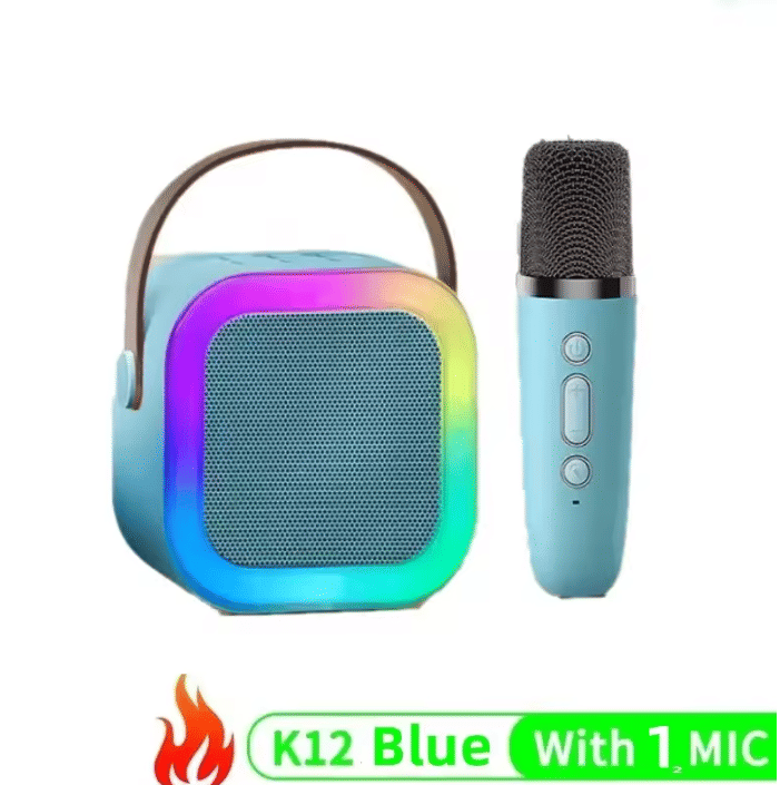 Portable K12 Bluetooth Karaoke Speaker System with Wireless Microphone for Family Fun