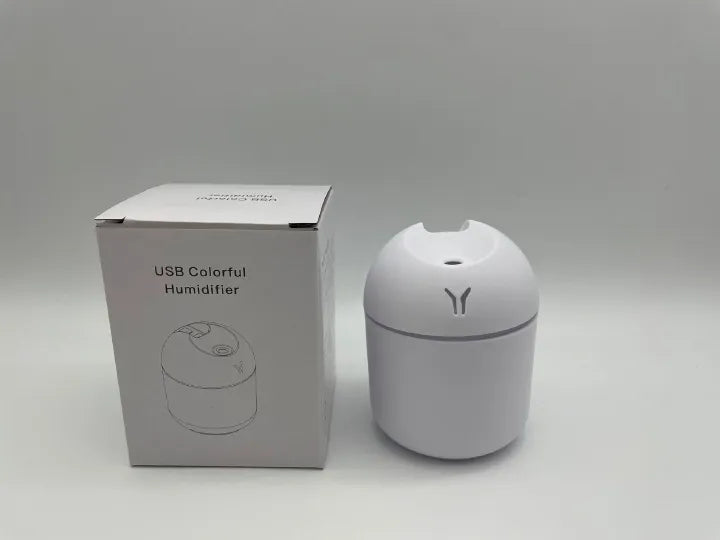 Mini 250ML USB Ultrasonic Air Humidifier, Romantic LED Essential Oil Diffuser