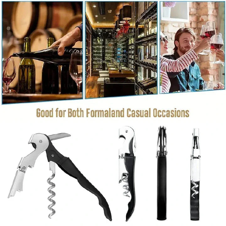 Premium Stainless Steel Wine Bottle Opener Multi-tool Corkscrew with Foil Cutter