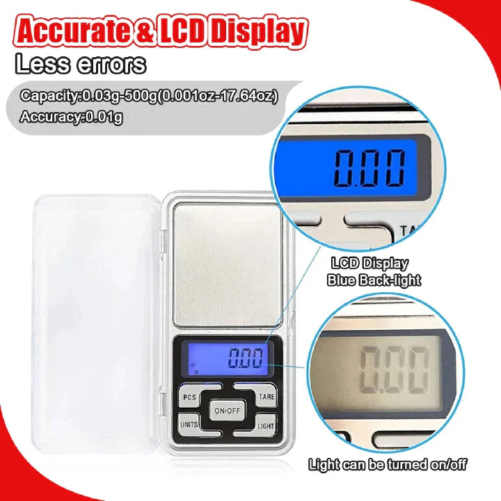 High Precision 500g 0.1g Digital Pocket Scale for Jewelry & Kitchen