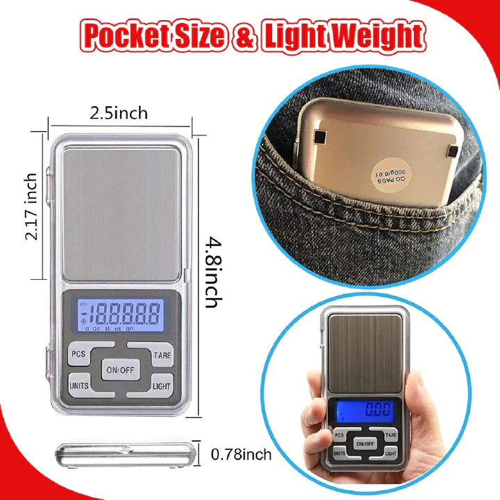High Precision 500g 0.1g Digital Pocket Scale for Jewelry & Kitchen