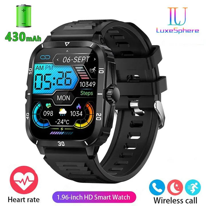 New Arrivals KT71 Smart Watch Men Bluetooth Call Wireless Wristwatch 1.96 Screen Smartwatch 100+Sport Waterproof Smartwatch Fitness Bracelet Heart Rate Blood Pressure Monitor Tracker Sports Smartwatch