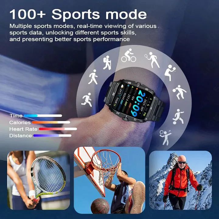 New Arrivals KT71 Smart Watch Men Bluetooth Call Wireless Wristwatch 1.96 Screen Smartwatch 100+Sport Waterproof Smartwatch Fitness Bracelet Heart Rate Blood Pressure Monitor Tracker Sports Smartwatch