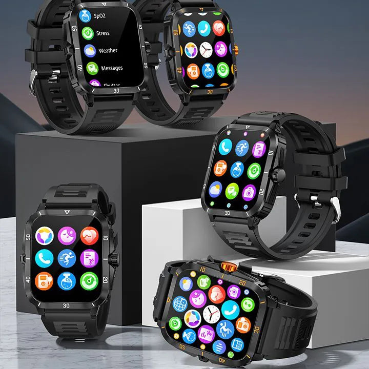 New Arrivals KT71 Smart Watch Men Bluetooth Call Wireless Wristwatch 1.96 Screen Smartwatch 100+Sport Waterproof Smartwatch Fitness Bracelet Heart Rate Blood Pressure Monitor Tracker Sports Smartwatch