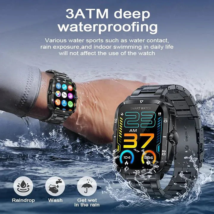 New Arrivals KT71 Smart Watch Men Bluetooth Call Wireless Wristwatch 1.96 Screen Smartwatch 100+Sport Waterproof Smartwatch Fitness Bracelet Heart Rate Blood Pressure Monitor Tracker Sports Smartwatch