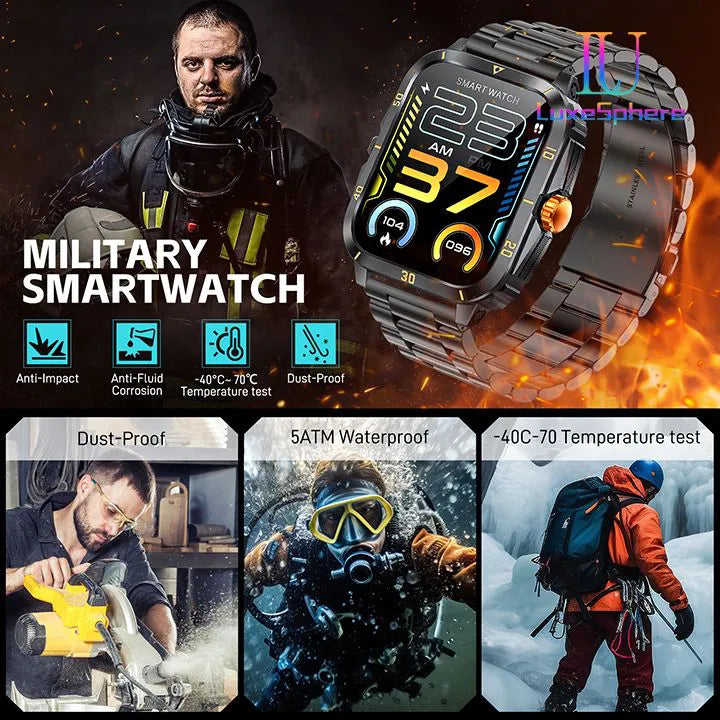 New Arrivals KT71 Smart Watch Men Bluetooth Call Wireless Wristwatch 1.96 Screen Smartwatch 100+Sport Waterproof Smartwatch Fitness Bracelet Heart Rate Blood Pressure Monitor Tracker Sports Smartwatch